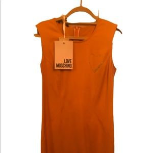 Love Moschino Yellow Sleevless Bodycon Dress